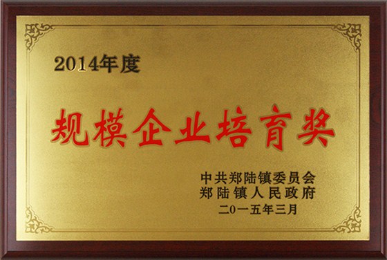长丰荣誉：规模企业培育奖