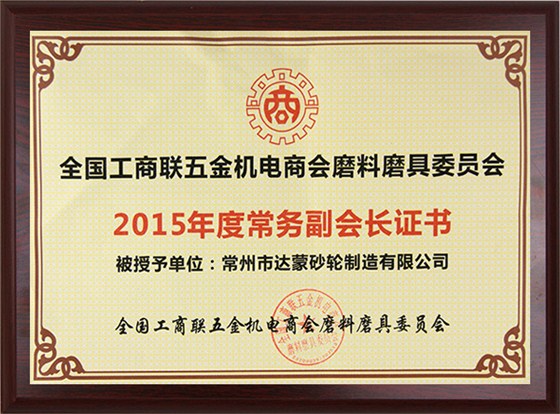 长丰荣誉：常务副会长证书